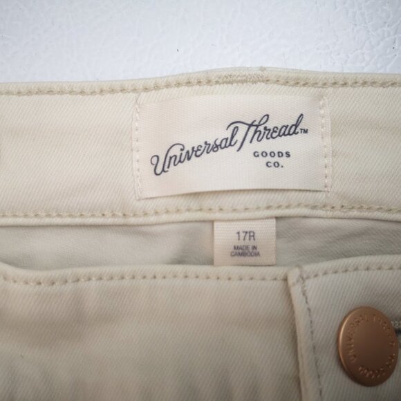NWT Universal Thread Ladies Size 17R Cream High Rise Skinny Super Stretch Pants - Picture 3 of 15